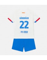 Barcelona Ilkay Gundogan #22 Venkovní dres pro děti 2023-24 Krátký Rukáv (+ trenýrky)